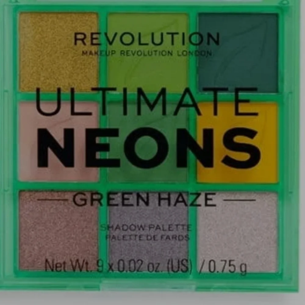 Revolution Ultimate Neons Green Haze Eyeshadows 9 X .02 Oz/.75 G NWOB